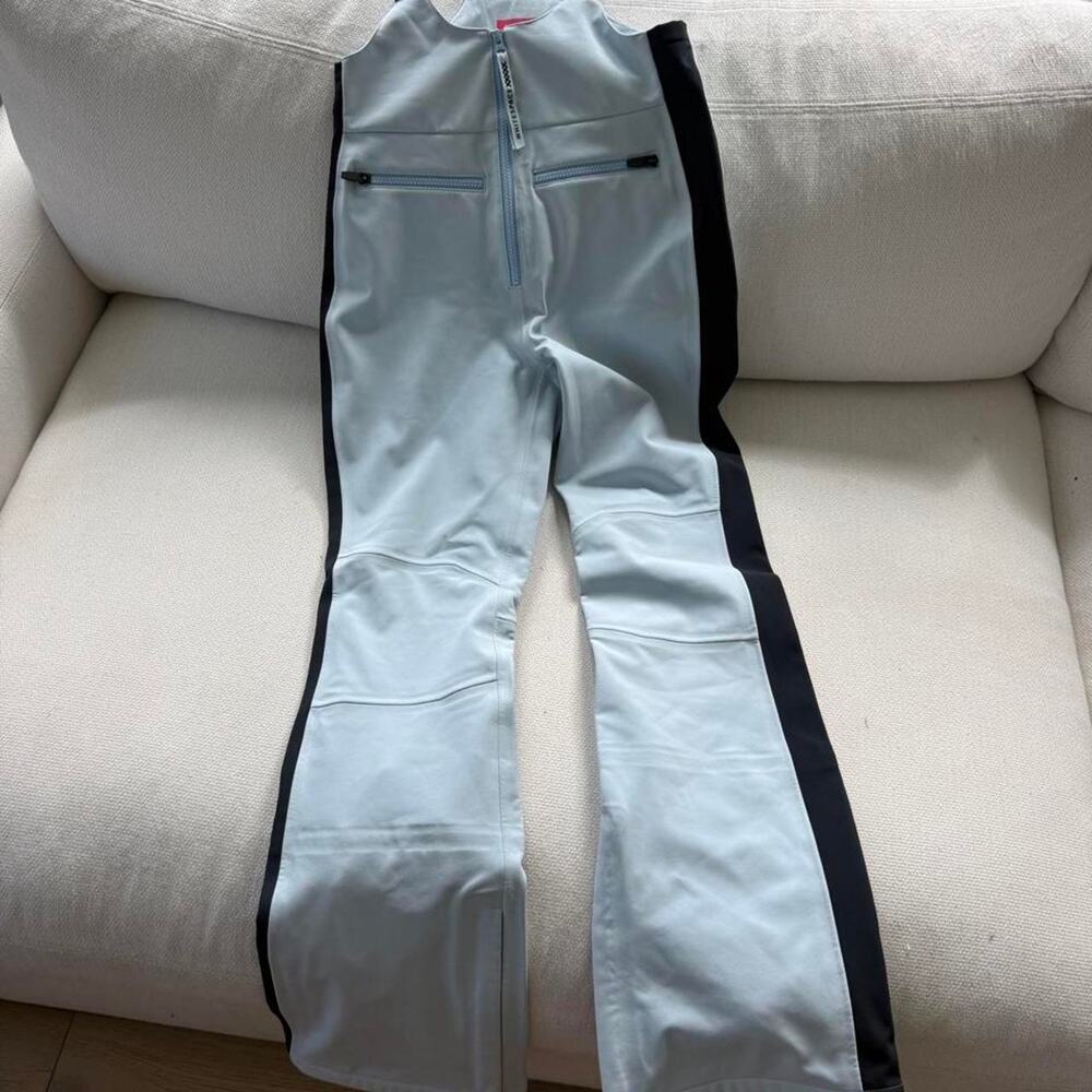 Whitespace light blue ski bib